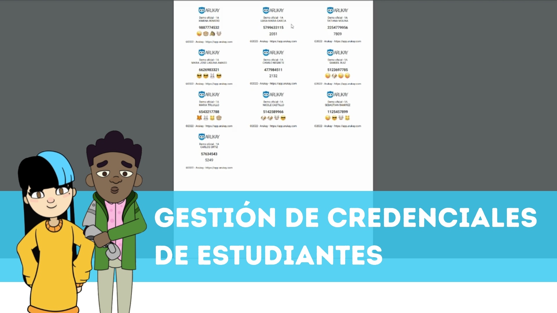 Gestión credenciales, Estudiantes