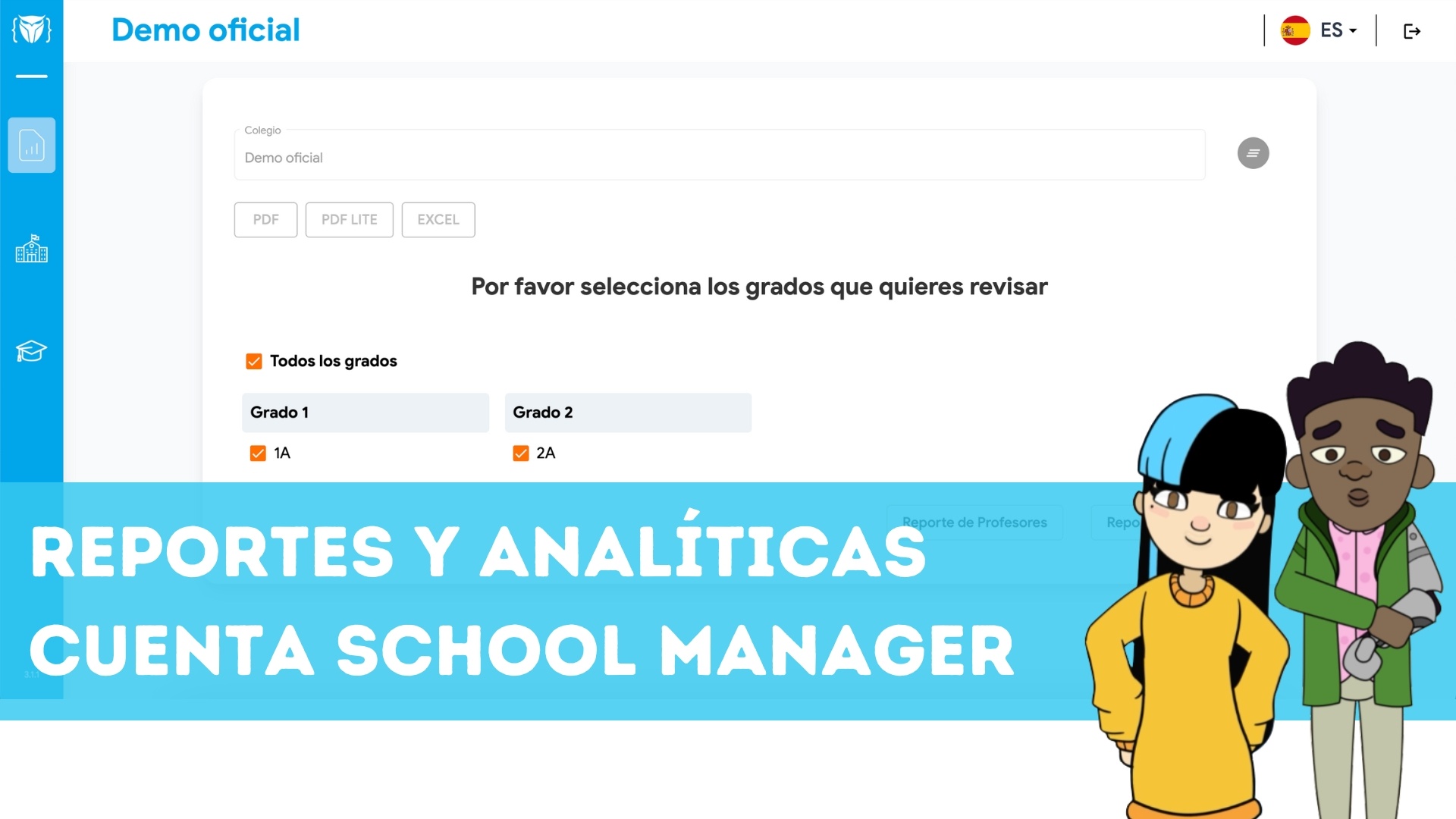 Reportes y analíticas, School Manager